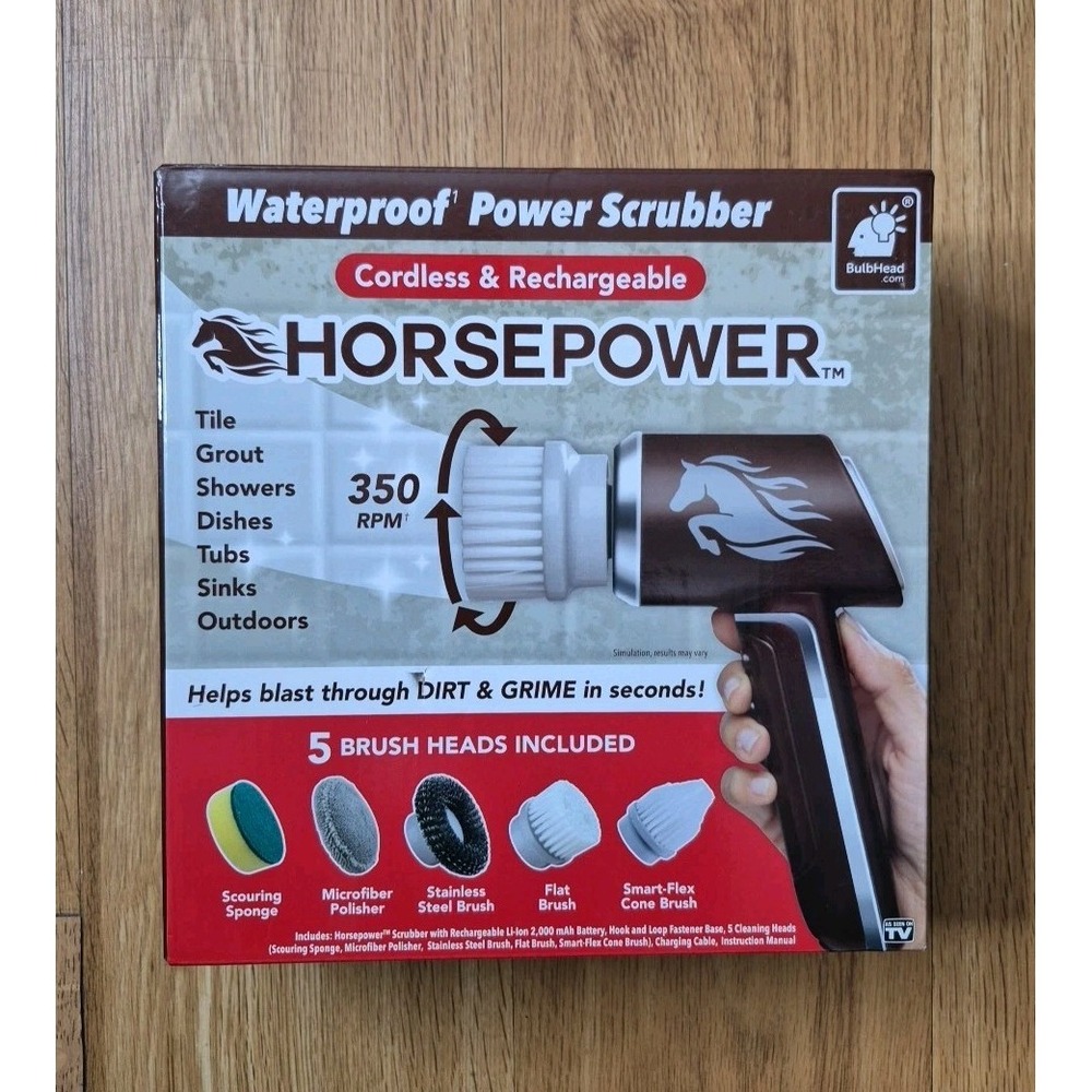 Horsepower Handheld Cordless Rechargeable Spinning Power‎ Scrubber